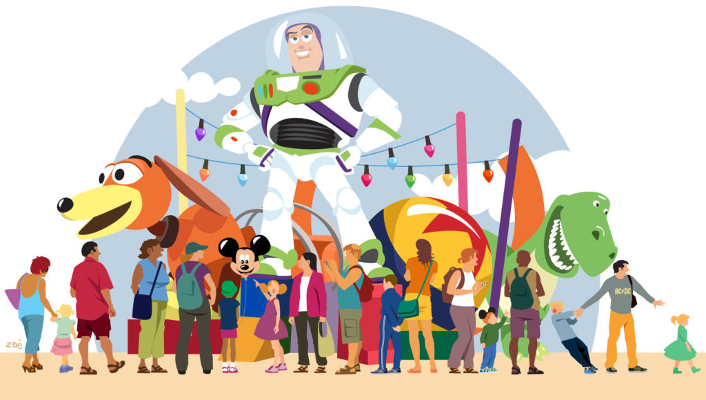 illustration toy story disney mickey personnages disneyland