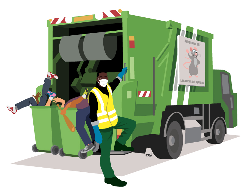 illustration camion poubelles